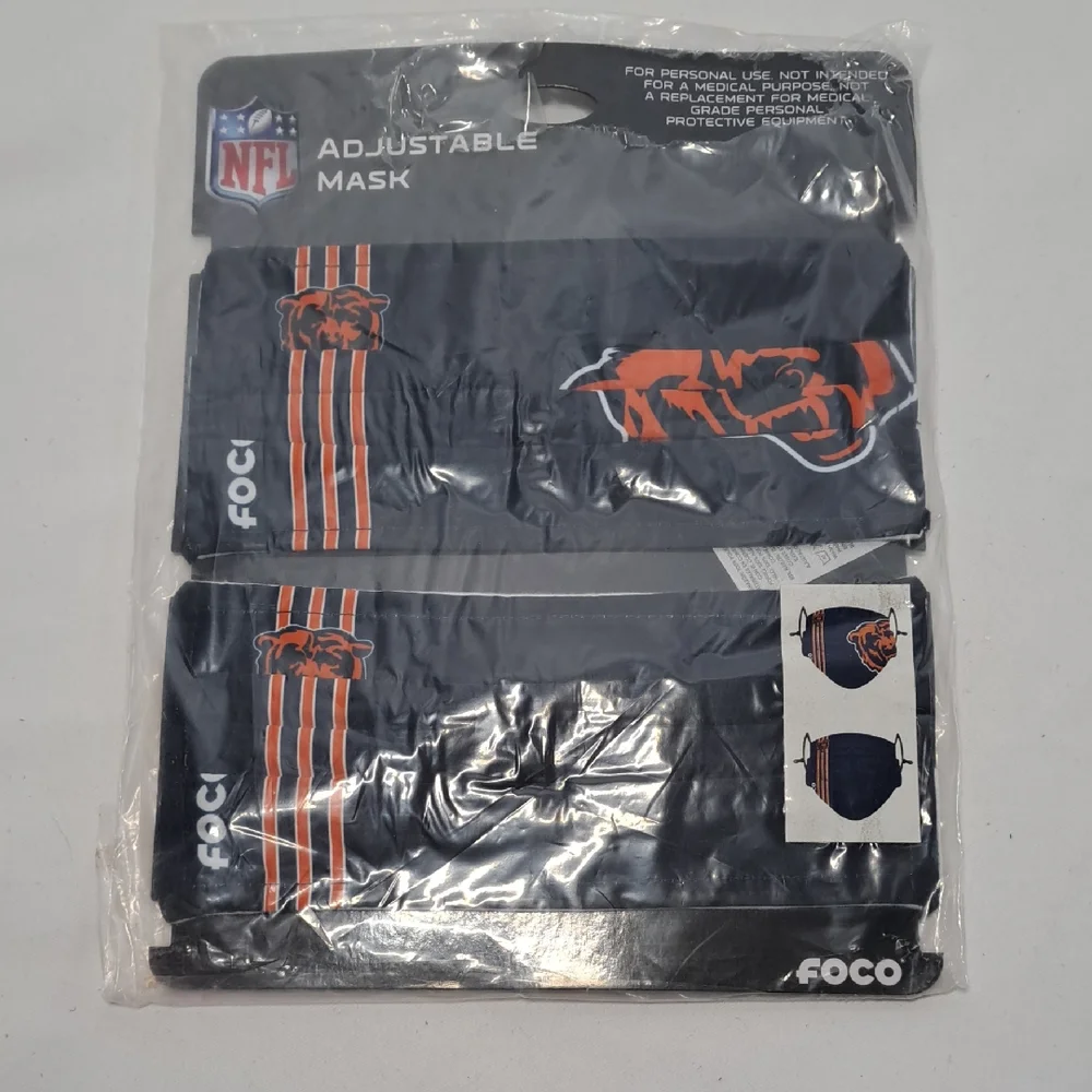 NFL Bears Navy and Orange Adjustable Face Masks